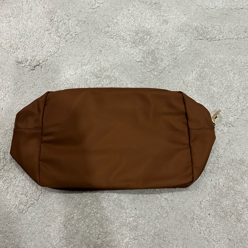NWT Stoney Clover Lane large pouch in chocolate brown nylon.